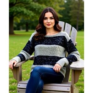 ann taylor‎ loft black and tan with sparkle sweater